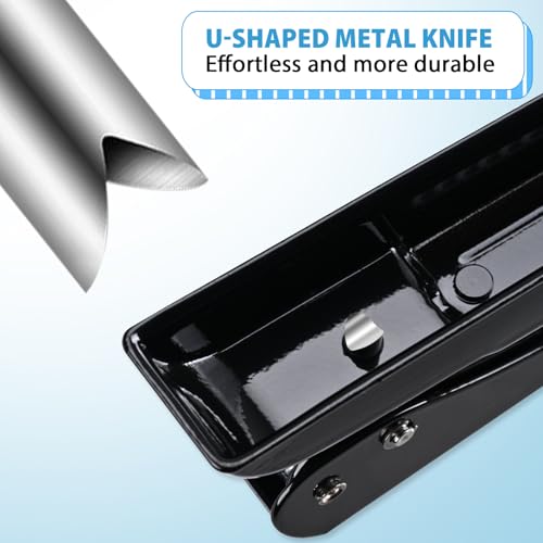 Single Hole Punch, 30 Sheet Capacity, Heavy Duty Paper Hole Puncher, 1/4" Hole Punches, 60% Labor Savings for for ID Cards, Chipboard Art Projects, Black - color: Black