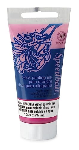 Speedball SPD-3410 Water Soluble Block Printing Ink, Magenta, 1.3 oz - color: Magenta
