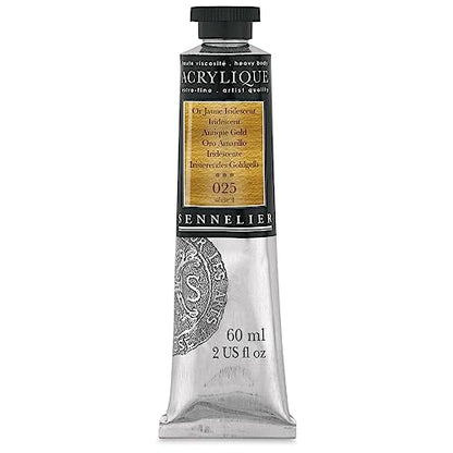 Sennelier Extra-Fine Artists' Acrylic, 60ml, Iridescent Antique Gold S4 - color: Iridescent Antique Gold S4, size: 2 Fl Oz (Pack of 1)