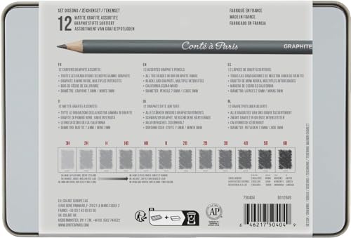 Conté à Paris 12 Count Assorted Graphite Pencil Drawing Set - style: 12 Count Assorted Graphite Pencil Drawing Set