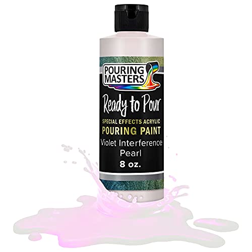 Pouring Masters Violet Interference Pearl Special Effects Acrylic Pouring Paint - Premium 8-Ounce Pre-Mixed Fluid Acrylic Paint - Fluid Art Supplies for Canvas, Wood, Paper, Tile & Rocks | Special Effects, Ready to Pour, Premium Pre-Mixed Fluid Acrylic Pa