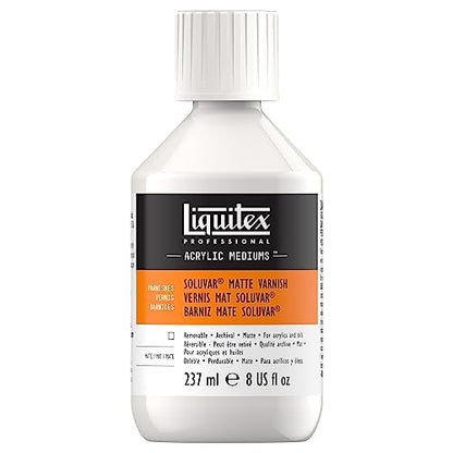 Liquitex Professional Soluvar Gloss Varnish, 237ml (8-oz) | Mineral Spirit Based, Adds Gloss Sheen, Protects & Resists Dirt Retention, Increases Brightness, Resists Discoloration - color: Soluvar Matte, style: 8-oz