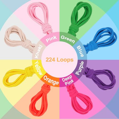 IQKidz 224 PCS Loom Loops Refill for Potholder Weaving Loom Kit Toys, Elastic DIY Arts and Crafts Loops Supplies for Kids Beginners, Perfect Birthday Gifts for 5 6 7 8-12 13 Year Old Girls - size: Loom Loop Refills