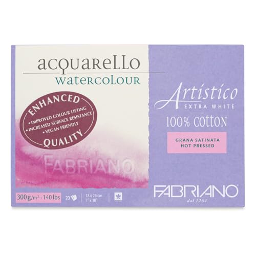 Fabriano Artistico Watercolor Block, 7 x 10, Extra White - size: 7x10