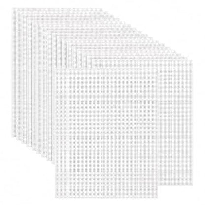 YOUNTHYE 15 PCS Plastic Canvas Sheets 10 Count 10.2X 13.2Inch Plastic Mesh Sheet Large Plastic Canvas for Embroidery Crafting, Acrylic Yarn Crafting, Knit and Crochet Projects - size: 10count