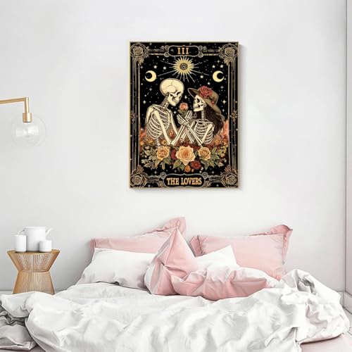 KICHANG Skull Diamond Art Kits for Adult Diamond Painting Kit for Beginner | Skeleton 5D DIY Diamond Dots Full Drill Crafts for Gem Art Dot Art for Adults Home Wall Decor for Teens Boys Girls 12x16 inch - color: DP04605