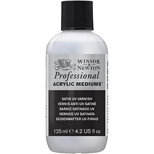 Winsor & Newton Professional Acrylic Medium, Satin UV Varnish, 125ml | Provides a removable satin protective coating that helps protect acrylic paintings from UV exposure and surface contaminants. - color: Satin Uv Varnish, style: 125ml (4.2-oz)