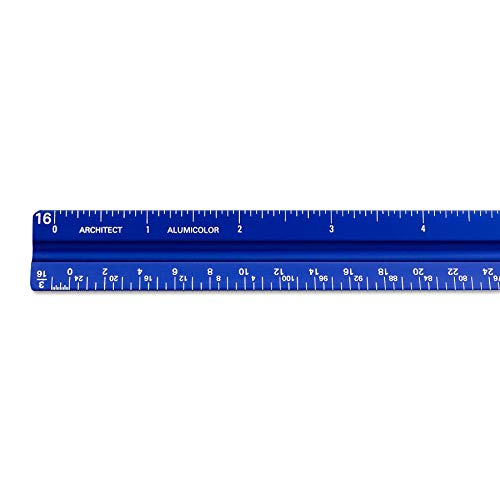 Alumicolor Aluminum Architect Solid Drafting Scale, 12IN, Blue - color: Blue, size: 12 Inch, style: Architect