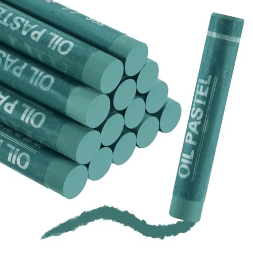 MECCANIXITY Soft Oil Pastels, Oil Pastel Crayons Vibrant Color Blendable Art Supplies for Painting Drawing Blending Painting Artists Beginners Professional(Dark Green, Pack of 16) - color: Dark Green