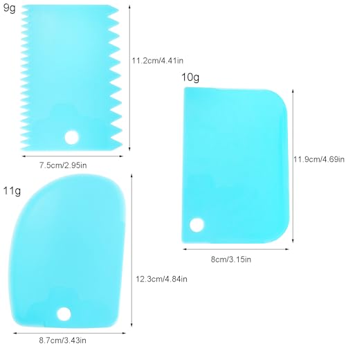 7PCS Plastic Thickened Scraper 5.04x3.15in Oil Painting Palette Knife Pigment Scraper Four Color Plastic Thickened Scraper Colored Pigment Scraper Set Artistic Palette Knife Tool