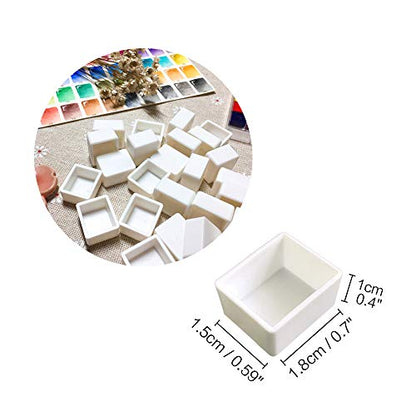 100Pcs Watercolor Half Pans Empty with Magnetic Stripe,Plastic Palette Tins | 1.8ml White Empty Artist Paint Pan Kits,Portable Travel Tin Case Palette Art Drawing,DIY Watercolor Oils Acrylics Painting - color: 100 Half Pans