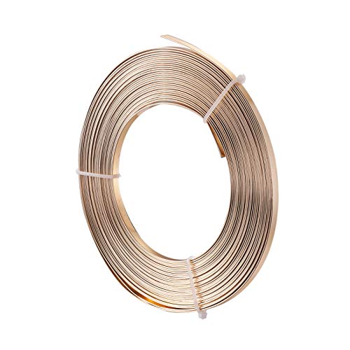 Fashewelry 32.8Ft 5mm Aluminum Flat Wire Solid Bendable Metal Craft Wire Strip for Bezel Sculpting Armature Jewelry Making Gem Metal Wrap, NavajoWhite - color: Flat-5mm-Navajo White