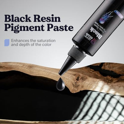 LET'S RESIN Black Epoxy Resin Pigment Paste,100ml High Concentrated | Epoxy Resin Color Pigment for Resin Art, Opaque Resin Dye for Resin Painting, River Table, Resin Jewelry Making, Coaster - color: black