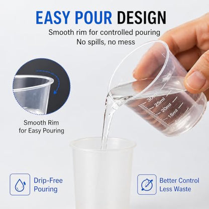 20pcs 1.02oz/30ml Liquid Medicine Cups, Plastic Measuring Cups, Clear Graduated Mixing Cups with Scale, Transparent Epoxy Resin Mixing Cups for Cooking, Medicine & DIY