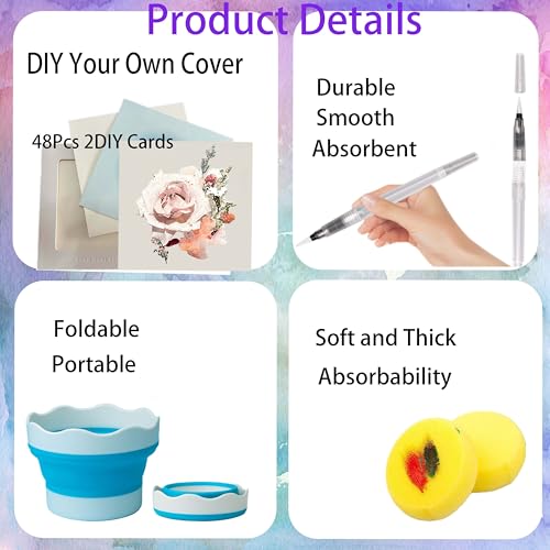 Mini Watercolor Paint Set with 15 Grid Travel Portable Palette Pocket Artists Wooden Gird Paint Box for Kids Painters Students