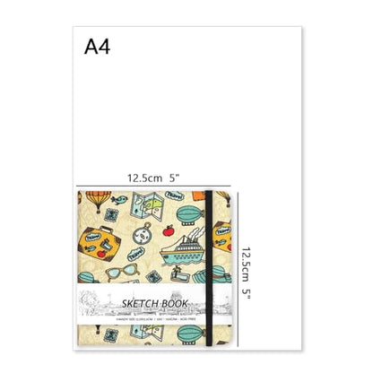 5" x 5" Hardcover Sketch Book,58 Sheets Small Mixed Media Pocket Sketch Pad | PU Cover,150 GSM Acid Free Artist Drawing Paper,Travel Journal Blank Notebook for Adults Sketching,Illustration. - color: 150gsm Cloth-travel