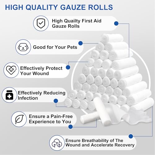 Navona Gauze Rolls 30 Pack, 4 in x 4.1 Yards - color: Pack of 30