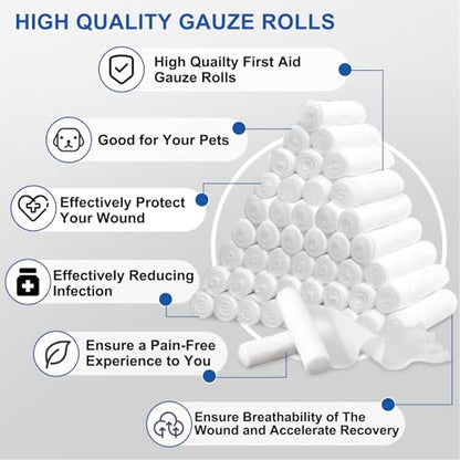 Navona 72 Pack Gauze Rolls, 4 in x 4.1 Yards - color: Pack of 72