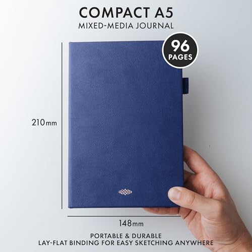 Wordsworth & Black Mixed Media Journal, 96 Pages, A5 Paper, Blue - color: Blue