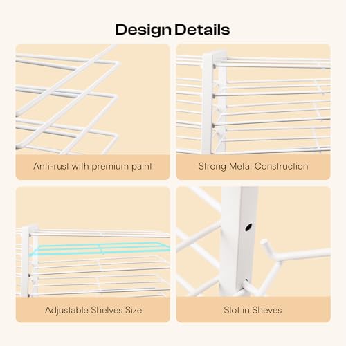 Caydo 30 Shelves Art Drying Rack, Easy Assembly Rolling Art Rack with Adjustable Shelves, Art Storage Solution for Screen Printing Frame, Lino Plates and Cabinet Doors
