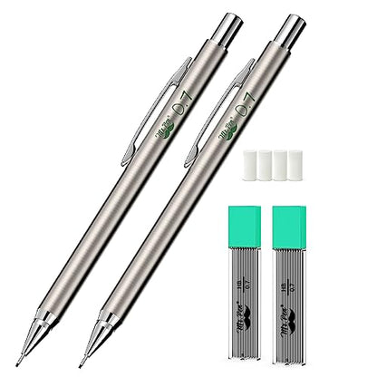 Mr. Pen- Metal Mechanical Pencil Set with Lead Refills & Erasers, 2 Pack - style: 0.7mm