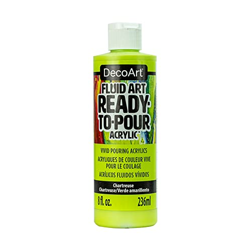 DecoArt FluidArt Ready-To-Pour Acrylic Paint 8oz-Chartreuse - color: Chartreuse