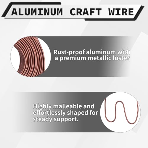 9 Gauge Aluminum Craft Wire, 100 Feet 3mm Bendable Metal Wire for Jewelry Making, Sculpting and Floral Design, Soft Armature Wire for DIY Crafts (Bronze) - size: 9 Gauge(3mm), style: Bronze