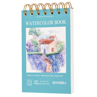 Small Watercolor Paper Pads 3.5"×5.5",30 Sheets,140lb/300gsm Sketchbook - size: 3.5”×5.5“