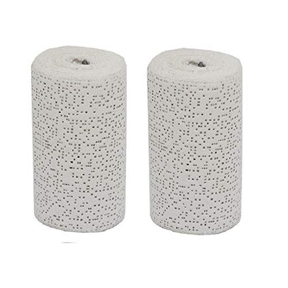 Fermus 2 Pack White Plaster Cloth Gauze Bandage, 2 Rolls, Each 6in x 15ft | Total 30ft Plaster Strip Wrap for Body Casts, DIY Craft Art, Belly Molds, Mask Making and Sculpture Projects