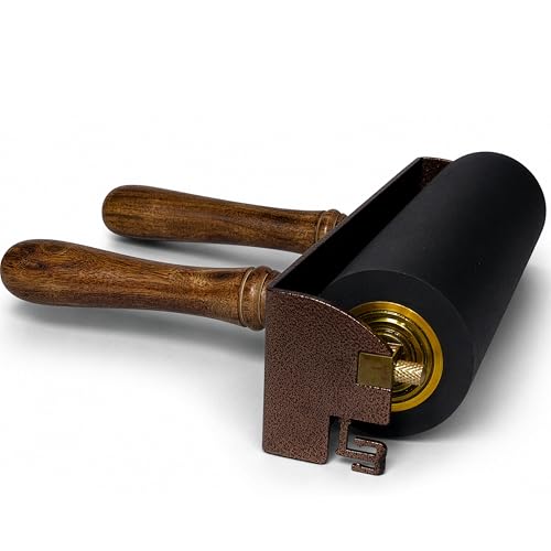 Leoball® Big Beautiful Brayer. 3" Diameter Roller with Ultra-Soft Nitrile Rubber Block Printing Brayer, Deluxe 30-35 Hardness, with Internal Bearing tech. 10 inch - size: 10 inch