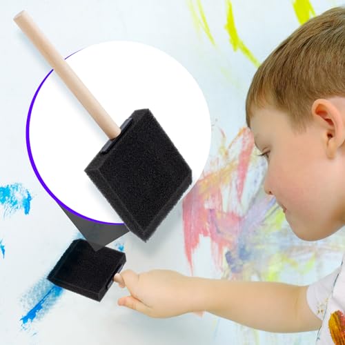 HINZIC 5Pcs 3inch Foam Paint Brushes, 2.97x6.29in, Black - size: 3 inch