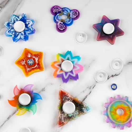 NiArt Fidget Spinner Bearings with Caps 24 Pack, Chrome Steel DIY Set - size: ONLY 24 WHITE Cap Bearings