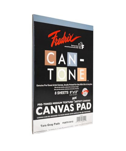 FREDRIX Creative Series Can-Tone Canvas Pad, Gray, 9" x 12" - color: Can-tone Canvas, size: 9" x 12"
