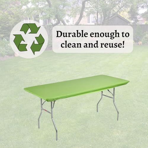 6' Rectangle Plastic Table Covers 30" x 72", Bundle of 5 (Lime Green) - color: Lime Green