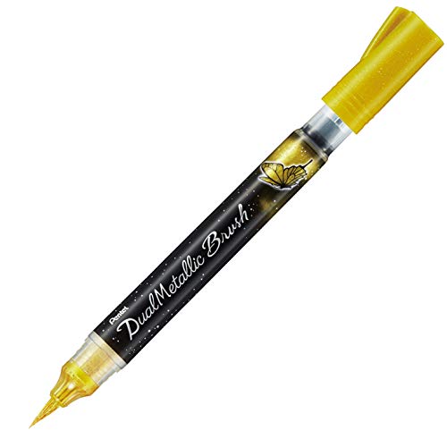 Pentel XGFH-DX Dual Metallic Brush, Gold - color: Gold