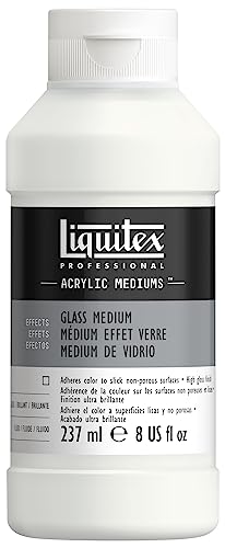 Liquitex Professional Effects Medium, 237ml (8-oz), Glass Medium | Transforms Regular Acrylic into Permanent, Scratch-Resistant Glass Paint, Ideal for Ceramic, Porcelain, & Glass; Smooth Flow - color: Glass Medium, size: 8 Fl Oz (Pack of 1), style: 8-oz