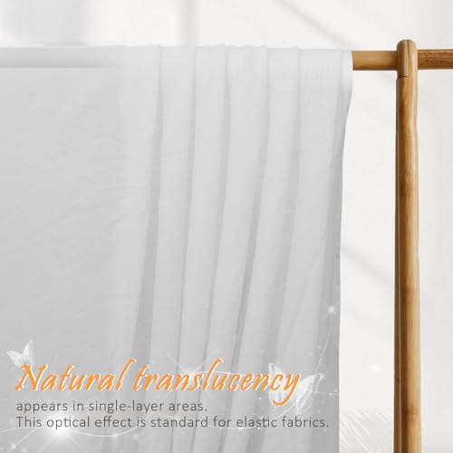 Manyshofu White Mesh Fabric by The Yard 4-Way Stretch, 60 Wide (1 Yard) - color: White, size: 1 Yard