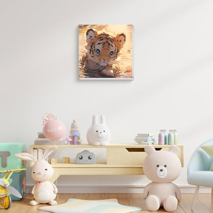 Aestalrcus Paint by Numbers for Kids Ages 8-12 with Frame, Tiger, 8x8 inch - color: style-12