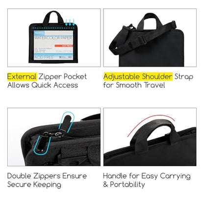 MEEDEN Portable Artist Sketch Bag: Large Capacity Travel Portfolio Case