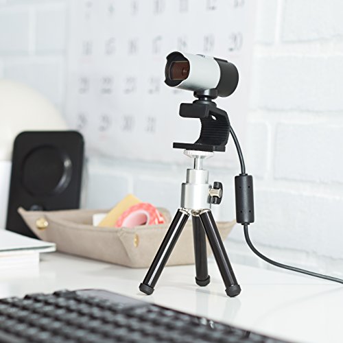 Amazon Basics Lightweight Portable Mini Travel Tripod with 360° Ball Head, Adjustable Height, Desktop, Black