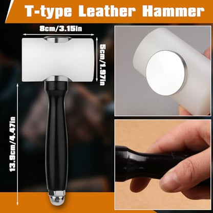 Zlulary 3PCS Rubber Mallet Hammer Leather Mallet Hammer