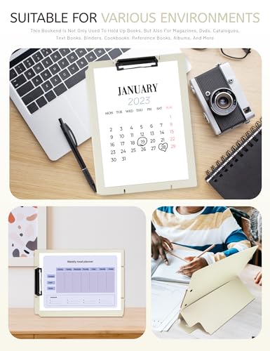 Free Standing Clipboard and Desktop Stand with Adjustable Buckles Easel Back - Foldable Stand and Document Holder for School, Office and Business Use (9.37 x 12.6 inches) (White) - style: White