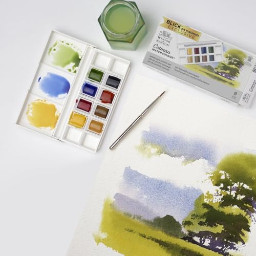 Winsor & Newton Cotman Watercolor Paint Set, 8 Half Pan, Landscape Set - style: 8 Half Pan Landscape Colors