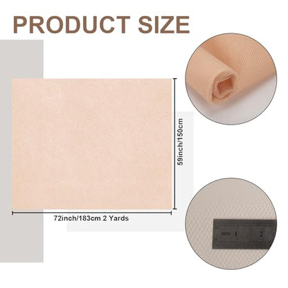59" x 72"(2 Yards) Natural Mesh Fabric | Slightly Stretchy for Sewing Projects, Backpack Pocket and Straps, Netting Clothes and Shopping Bag - color: Natural