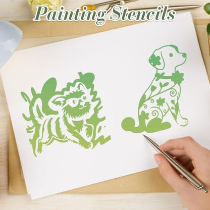 Dog Stencils for Crafts Reusable 24Pcs Stencils(5.9X5.9 Inch) - color: Dog 1