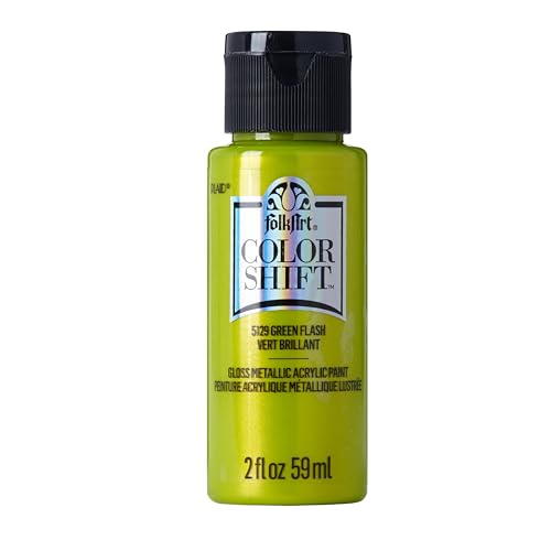 FolkArt Color Shift Acrylic Paint in Assorted Colors (2 ounce), Green Flash - color: Green Flash, size: 2 Fl Oz (Pack of 1), style: Color Shift