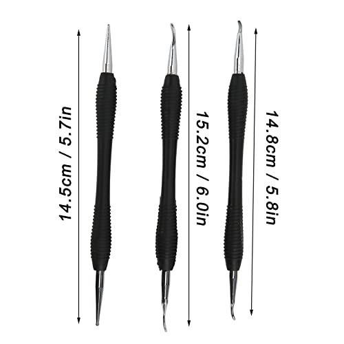 3PCS Leather Craft Modeling Tools Grooving Tools, Leather Embossing Spoons Leathercraft Modeling Carving Tools Kit, Leather Craft DIY Kit for Leather Press Rub/Edge Skiving