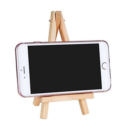 Eboot 24 Pack 6.25 Inch Mini Wood Display Easel Small Easels Wood Artist Tabletop Canvas Stand for Painting Arts Crafts Easels for Painting Arts Crafts Display Card Photo - size: 6.25 Inch