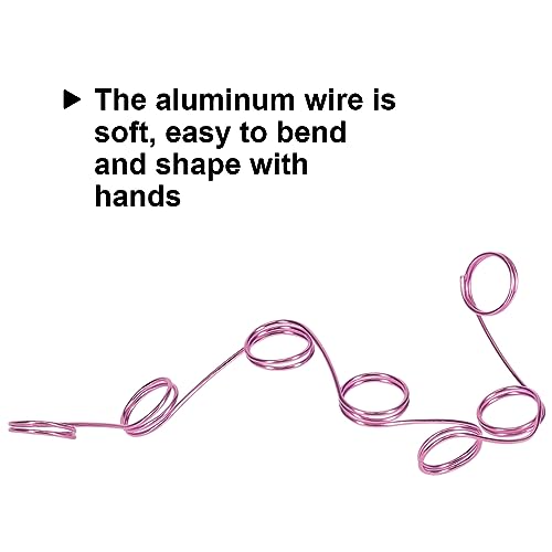 Tenn Well 165ft 18 Gauge Aluminum Wire Light Pink Bendable for Jewelry | Bendable wire for sculpting, modelling, floral making, beading, wire wrapping - color: Light Pink
