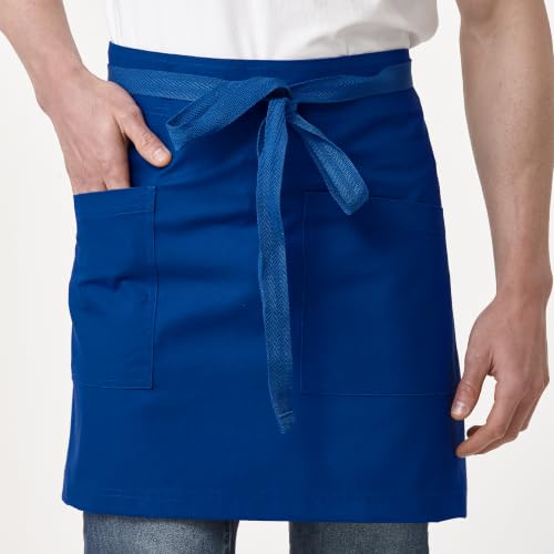 Waist Apron for Men Server Bistro Half 4251BY - color: Royal, size: 1 Pack